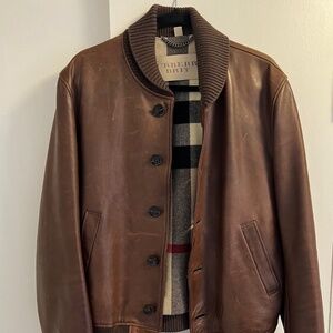 Burberry Brit Brown Calf Leather Bomber Jacket
